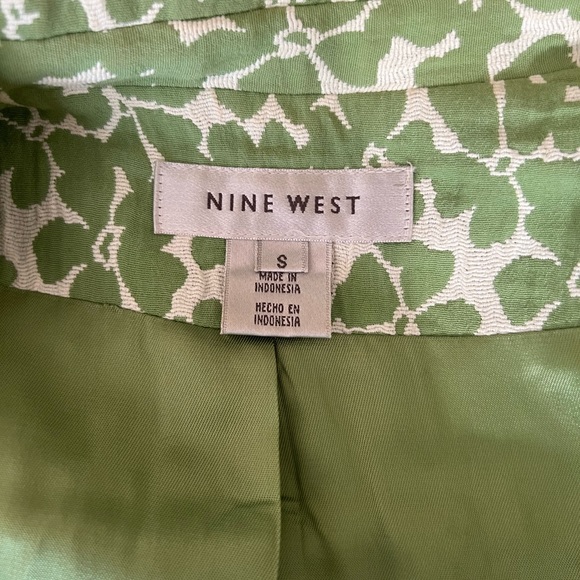 Nine West Floral Brocade One Button Single Breasted Trench Coat EUC - Picture 5 of 7